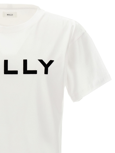 Shop Bally Flocked Logo T-shirt In White
