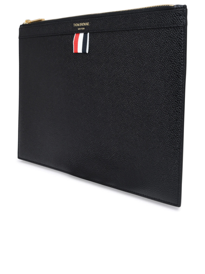 Shop Thom Browne Black Leather Small Document Holder