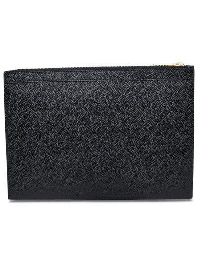 Shop Thom Browne Black Leather Small Document Holder