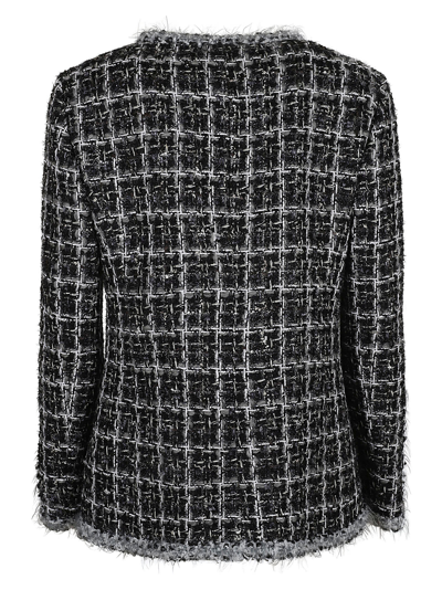 Shop Giambattista Valli Patterned Tweed Jacket In Black/white