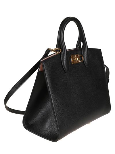 Shop Ferragamo Studio Box Handbag In Black