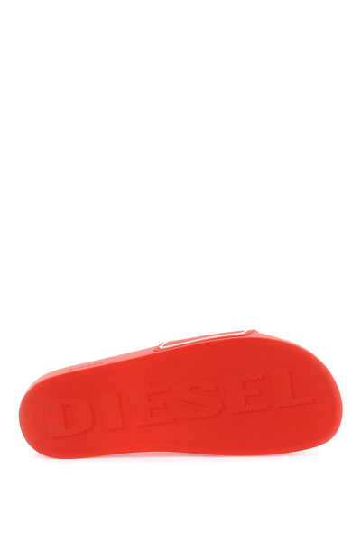 Shop Diesel Sa-mayemi Cc Slides In Red White (red)