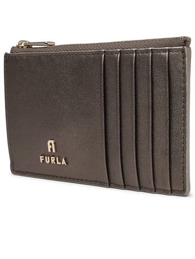 Shop Furla Gold Leather Cardholder