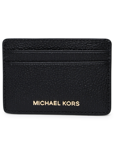 Shop Michael Michael Kors Black Leather Jet Set Card Holder