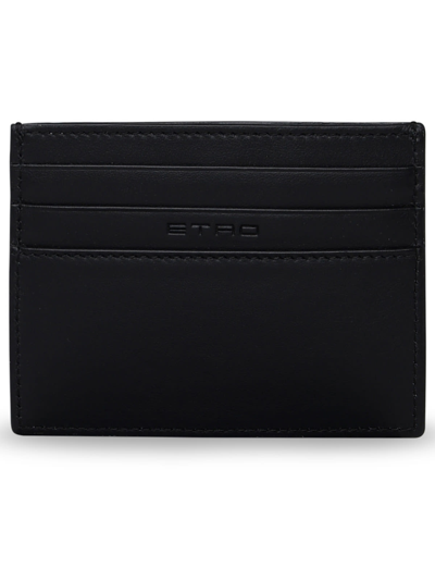 Shop Etro Black Leather Card Holder