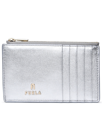 Shop Furla Silver Leather Cardholder