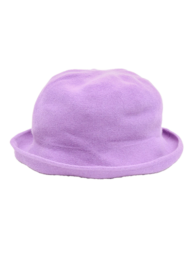 Kangra Cashmere Wide Brim Hat In Purple
