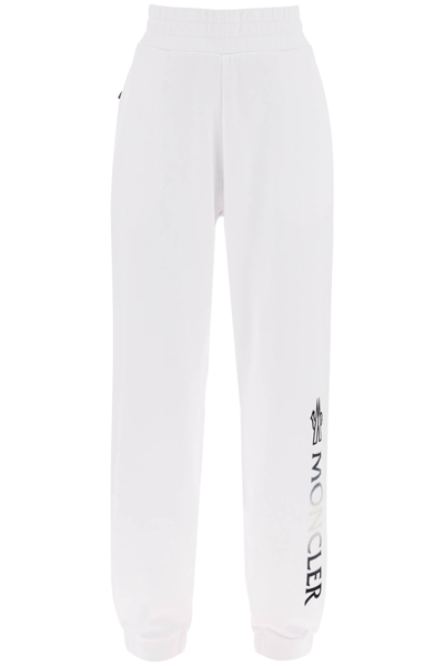 Shop Moncler Basic Joggers With Flocked Logo In White