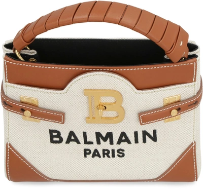 Shop Balmain B-buzz Handbag In Beige