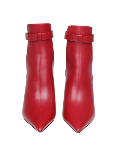 Shop Jimmy Choo Leather Ankle Boot In Bordeaux
