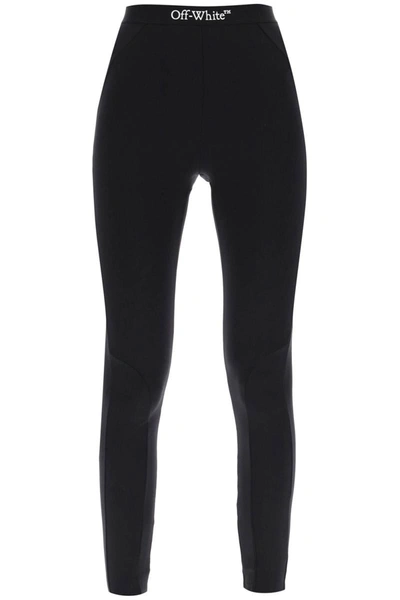 Shop Off-white Leggings With Waist Logoed Band In Black