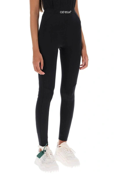 Shop Off-white Leggings With Waist Logoed Band In Black