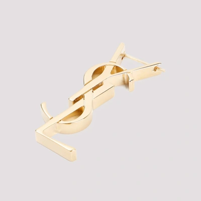 Shop Saint Laurent Chunky Monogramme Earring Jewellery In Metallic