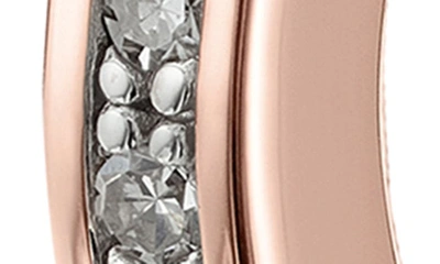 Shop Monica Vinader Fiji Skinny Diamond Huggie Hoop Earrings In Rose Gold