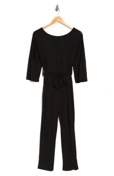Go Couture Tie Waist Jumpsuit In Black