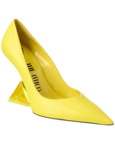 Shop Attico The  Cheope Leather Pump In Yellow