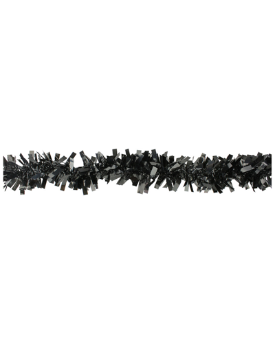 Northlight Wide Cut Black Halloween Tinsel Garland