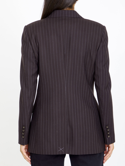 Dolce & Gabbana Dolce&gabbana Women Pinstriped Wool Jacket In Brown
