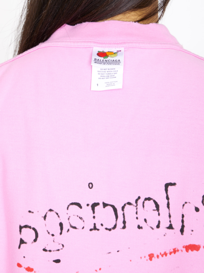 Shop Balenciaga Logo Tshirt In Pink