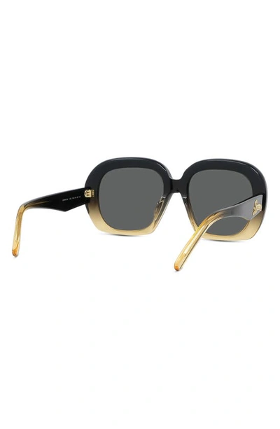 Shop Loewe Curvy 53mm Square Sunglasses In Dark Brown / Smoke Black