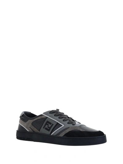 Shop Fendi Sneakers In Nero/grigio