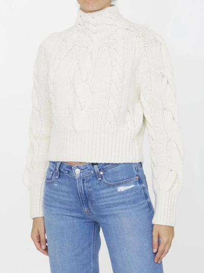 Shop Zimmermann Luminosity Cable Sweater In Ivory