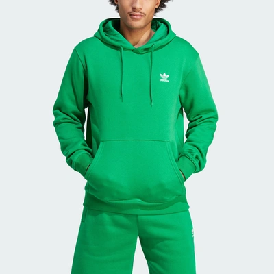 Shop Adidas Originals Mens  Essentials Pullover Hoodie In Green/white