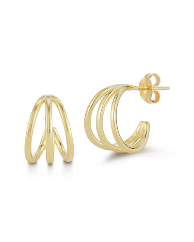 Shop Chloe & Madison Chloe And Madison 14k Over Silver Triple Earrings