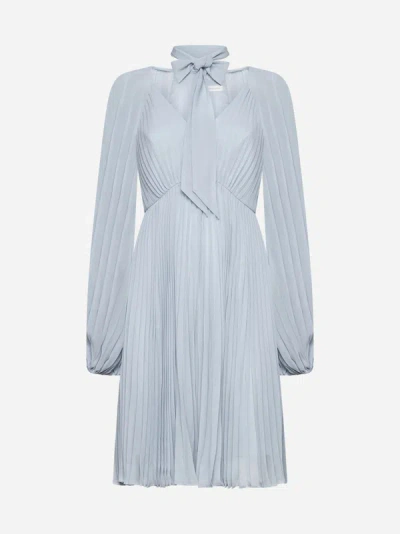 Shop Zimmermann Sunray Pleated Midi Dress In Dusty Blue