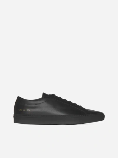 Shop Common Projects Original Achilles Low Leather Sneakers In Black