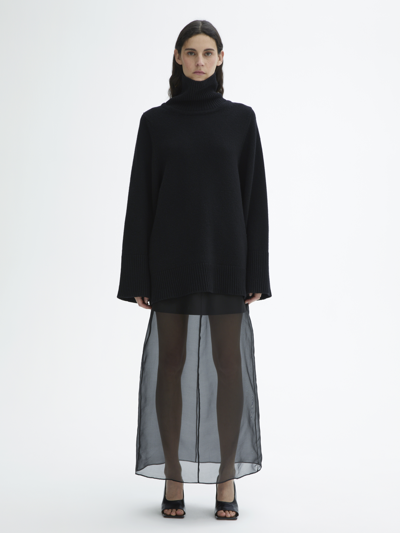 House Of Dagmar Long Wool Turtleneck In Black