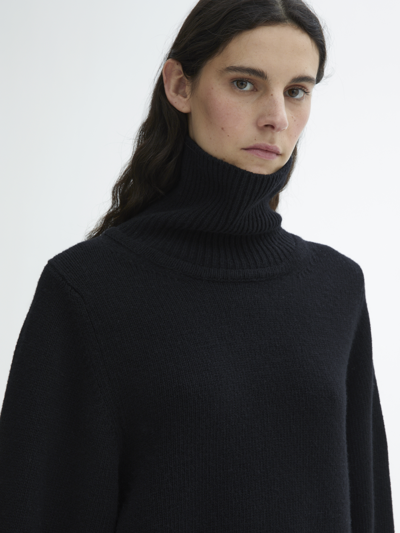 House Of Dagmar Long Wool Turtleneck In Black