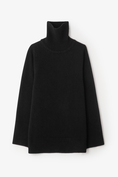 House Of Dagmar Long Wool Turtleneck In Black