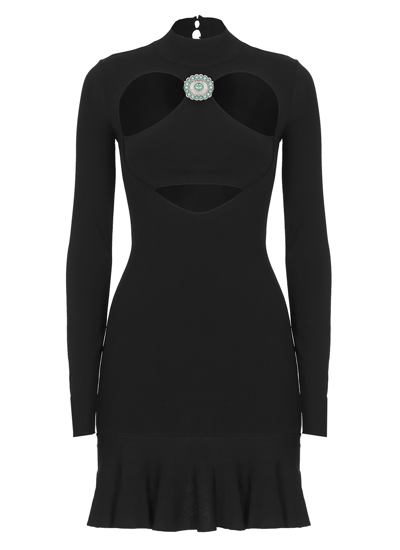 Shop Roberto Cavalli Dress With Cut-out Details In Black