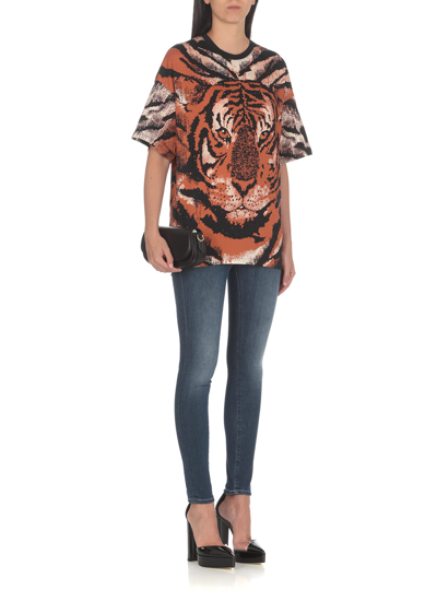 Shop Roberto Cavalli Cotton T-shirt In Multicolor