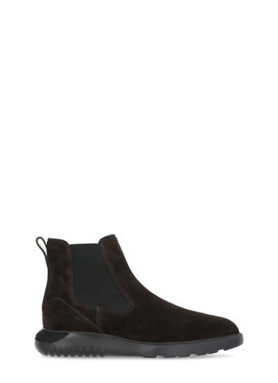 Shop Hogan H600 Chelsea Boots In Brown