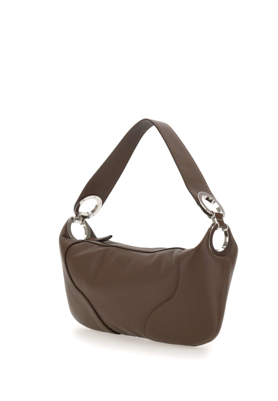 Shop By Far Amira Leather Bag In Brown