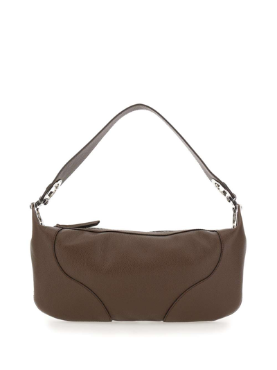Shop By Far Amira Leather Bag In Brown
