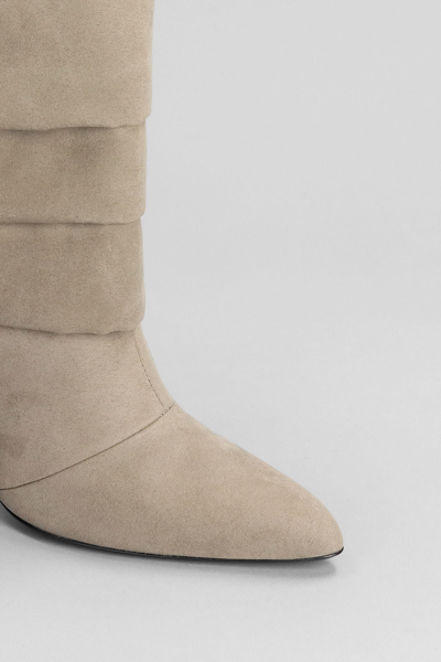 Shop Giuseppe Zanotti High Heels Ankle Boots In Taupe Suede