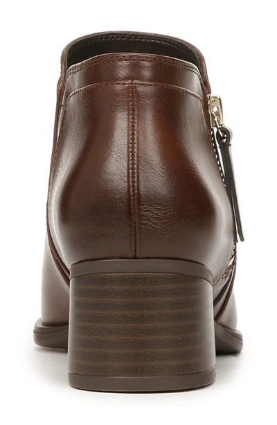 Naturalizer Karol Womens Faux Leather Side-zip Ankle Boots In Cinnamon Brown Synthetic