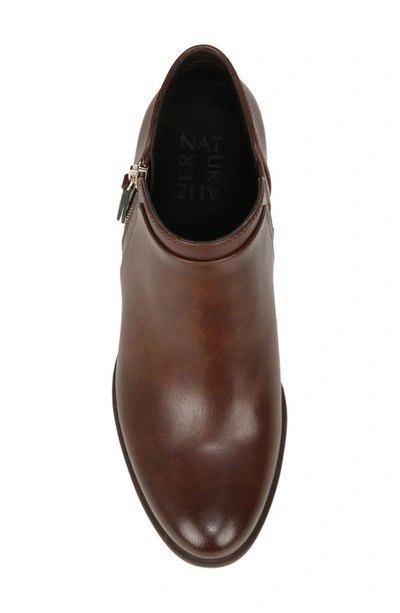 Naturalizer Karol Womens Faux Leather Side-zip Ankle Boots In Cinnamon Brown Synthetic