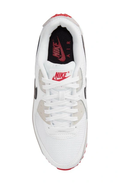 Shop Nike Air Max 90 Sneaker In White/ Black/ Iron/ Red