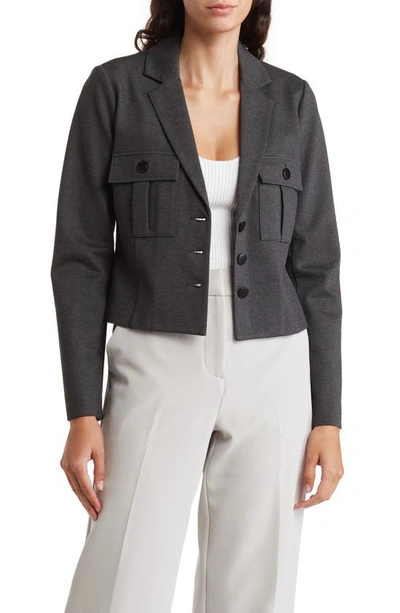 Shop By Design Kim Crop Utility Blazer In Charcoal Heather