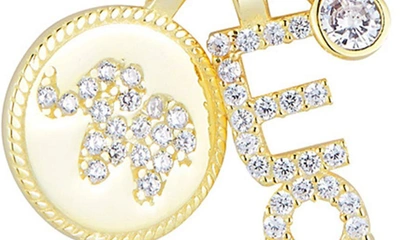 Sphera Milano Cubic Zirconia Lucky Charm Necklace In Gold