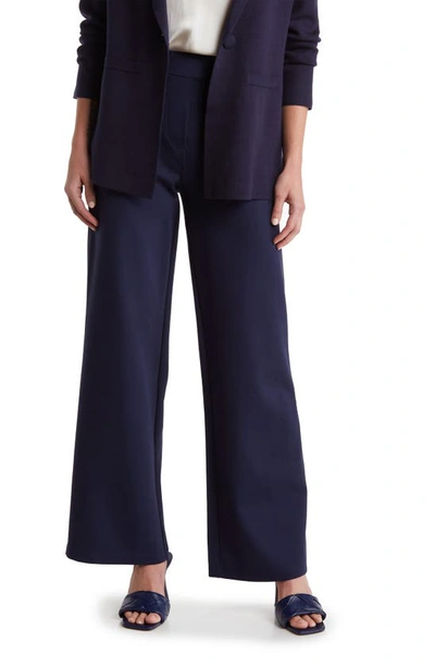 Shop By Design Kim Wide Leg Pull-on Pants In Navy Blazer