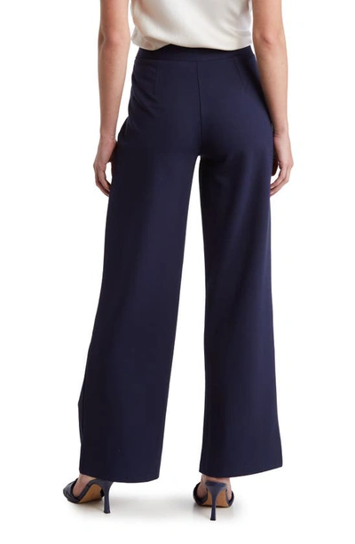 Shop By Design Kim Wide Leg Pull-on Pants In Navy Blazer