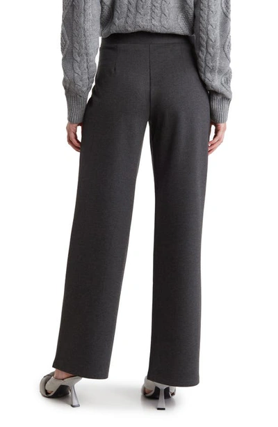 Shop By Design Kim Wide Leg Pull-on Pants In Charcoal Heather