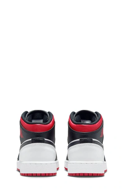 Nike Kids' Air Jordan 1 Mid Sneaker In White/ Gym Red/ Black