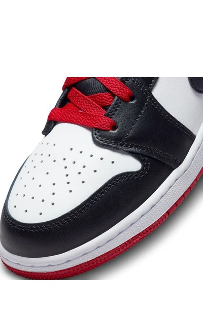 Shop Nike Kids' Air Jordan 1 Mid Sneaker In White/ Gym Red/ Black