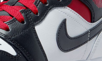 Nike Kids' Air Jordan 1 Mid Sneaker In White/ Gym Red/ Black